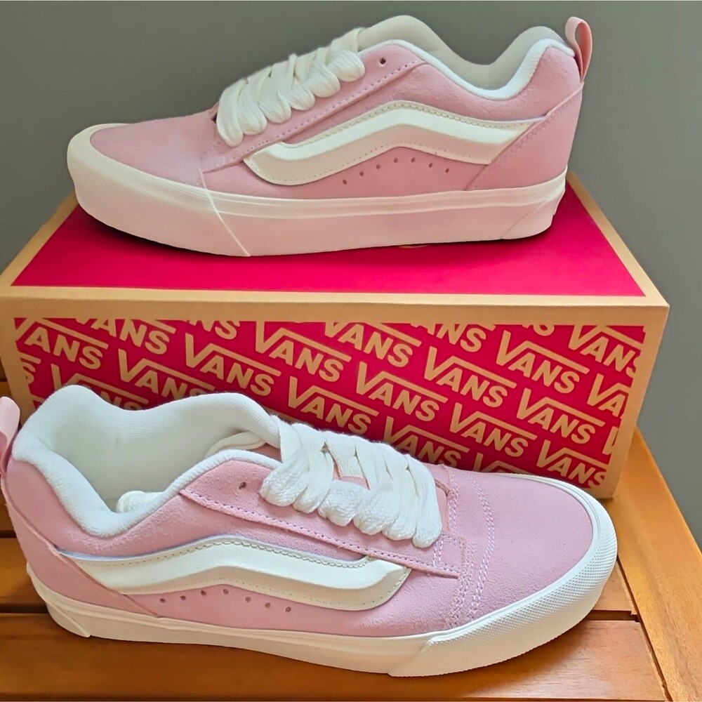 VANS Knu Skool Sepia Rose Pink/White Low Top Lace-Up Sneakers VN000D2203N